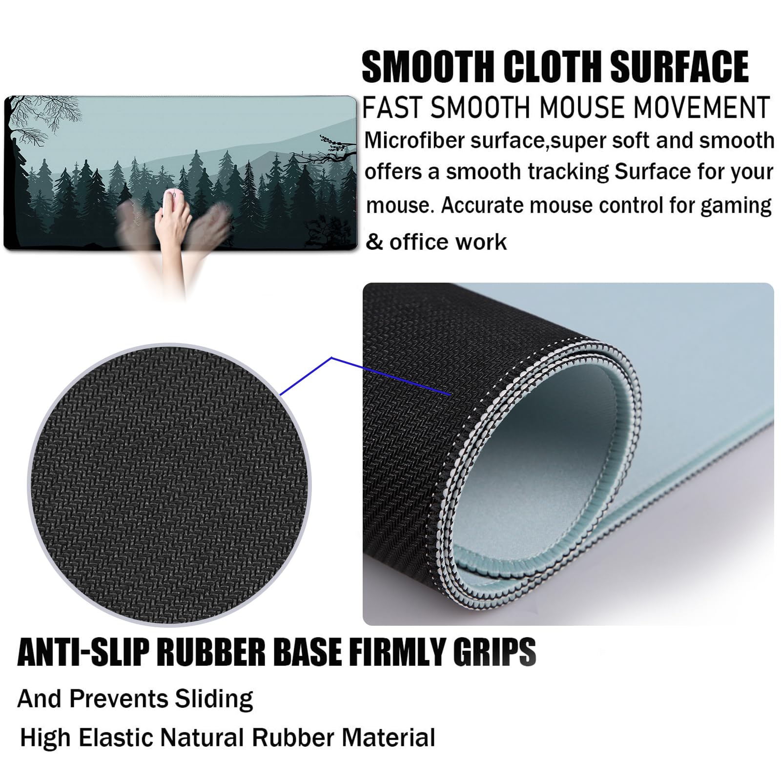 Large Desk Pad Mouse Mat with Forest Design - 31.5