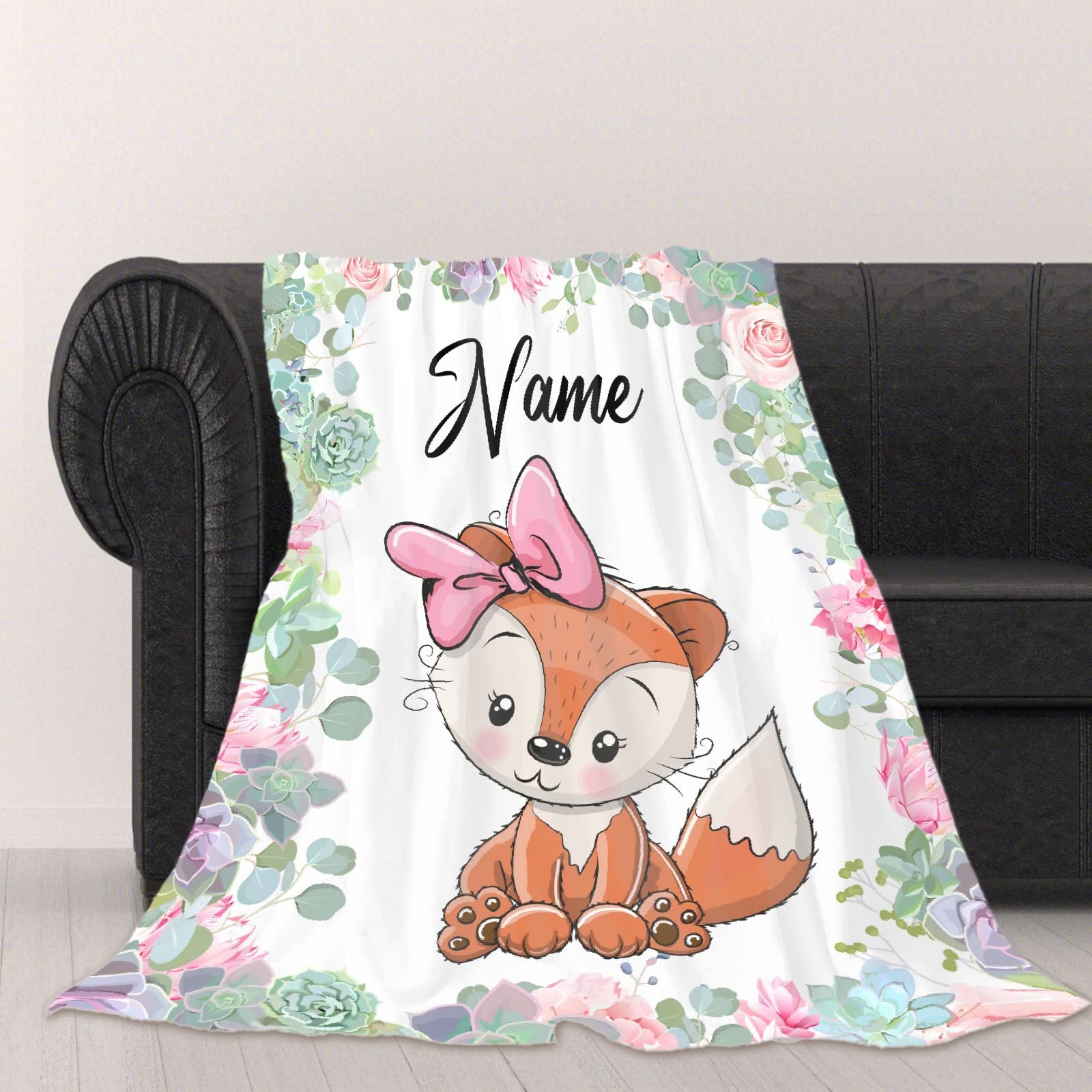 Custom Personalized Baby Blankets with Name - Soft Skin-Friendly Newborn Blanket for Crib & Stroller - Perfect Baby Shower Gift, Birthday Present & Nursery Essential
