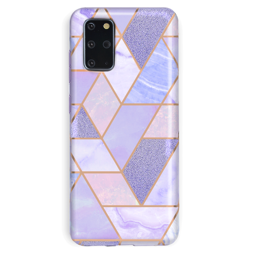 Geometric Marble Phone Case for Samsung Galaxy - Stylish Protective Cover with Unique Purple Design - Perfect for Everyday Use, Work, and Travel