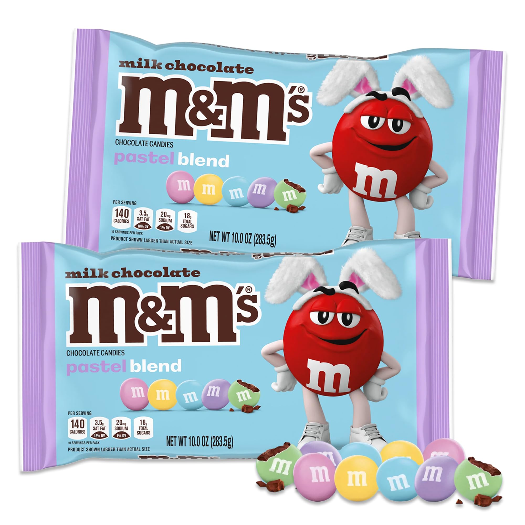 Easter M&M's Milk Chocolate Candy - 2 Pack Bulk Easter Treats for Egg Hunts, Baskets & Party Favors | Pastel Colored M&Ms for Easter Celebrations & Gifting