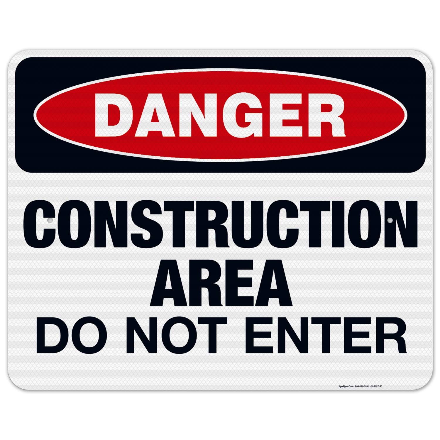 OSHA Approved Construction Do Not Enter Sign - 24x30 Inches, 3M EGP Reflective .080 Aluminum, Fade Resistant for Indoor/Outdoor Use - Made in USA | Perfect for Construction Sites, Road Work Zones & Safety Barriers