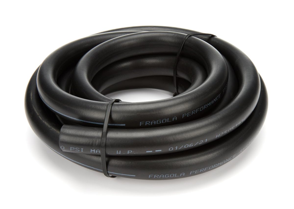High-Temperature Fragola #12 Push-Lite Hose 15ft - Black | Ideal for Automotive, Marine & Industrial Applications