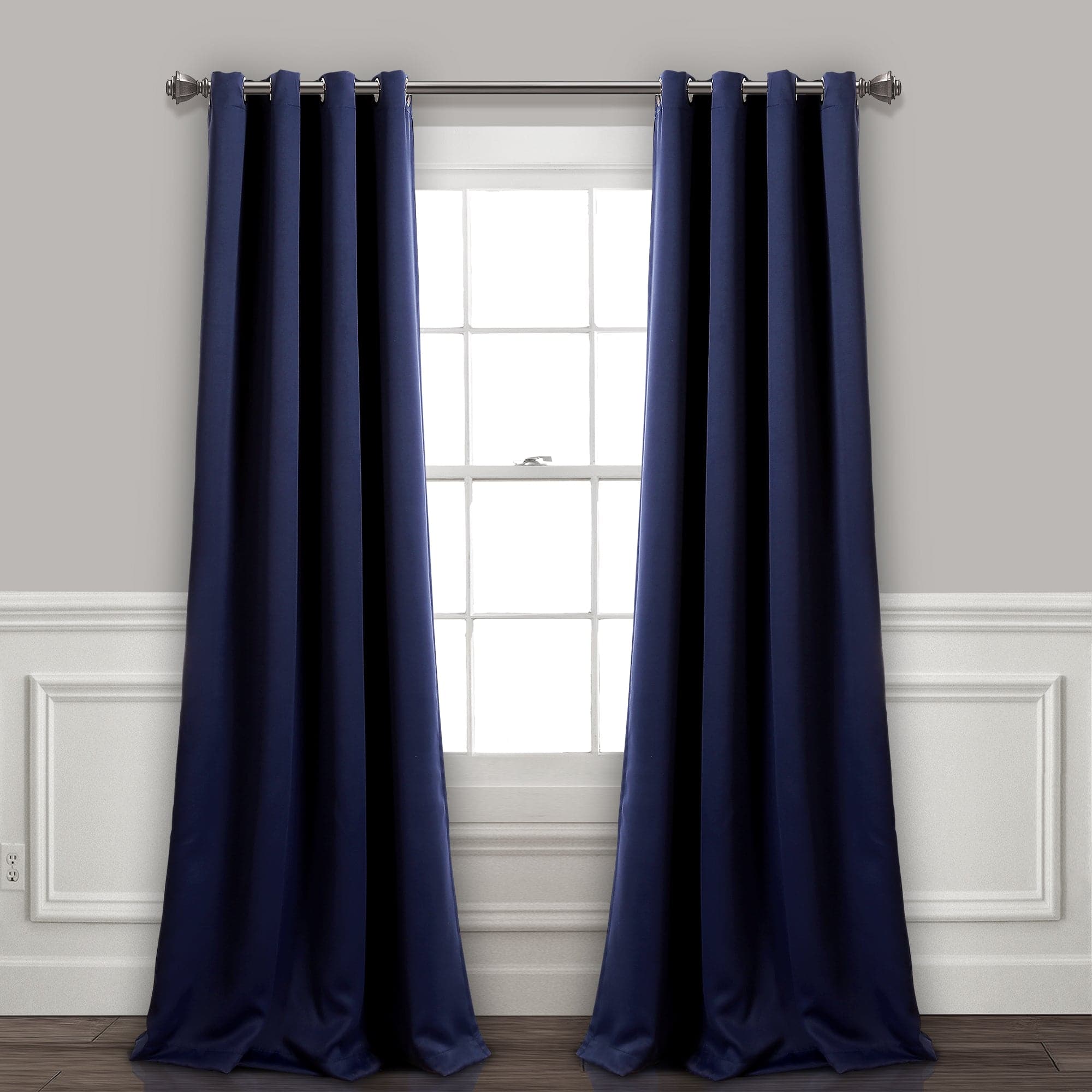 Thermal Insulated Blackout Curtains for Bedroom - Noise Reducing Grommet Window Panels Set, Energy Saving & Light Blocking for Home, Office, Nursery - 2 Panels (52x84 Inches, Black)