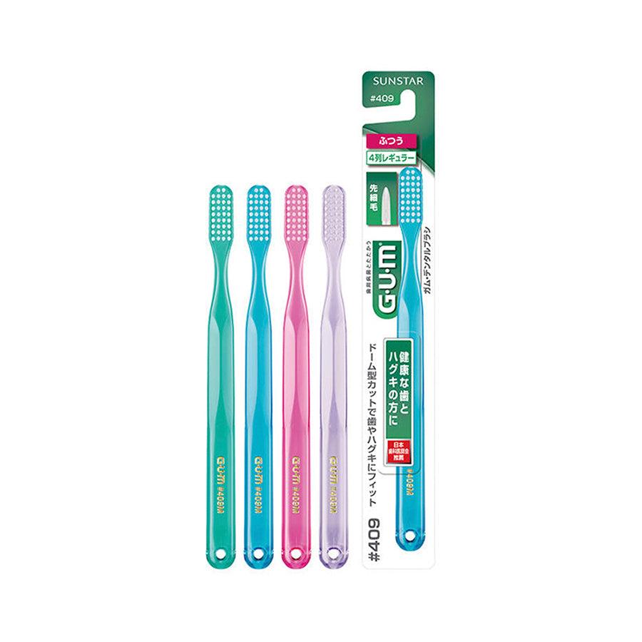 GUM Dental Brush #409 Medium - Soft Bristle Toothbrush for Gentle Cleaning, Plaque Removal & Gum Care - Ideal for Sensitive Teeth & Daily Oral Hygiene Routine