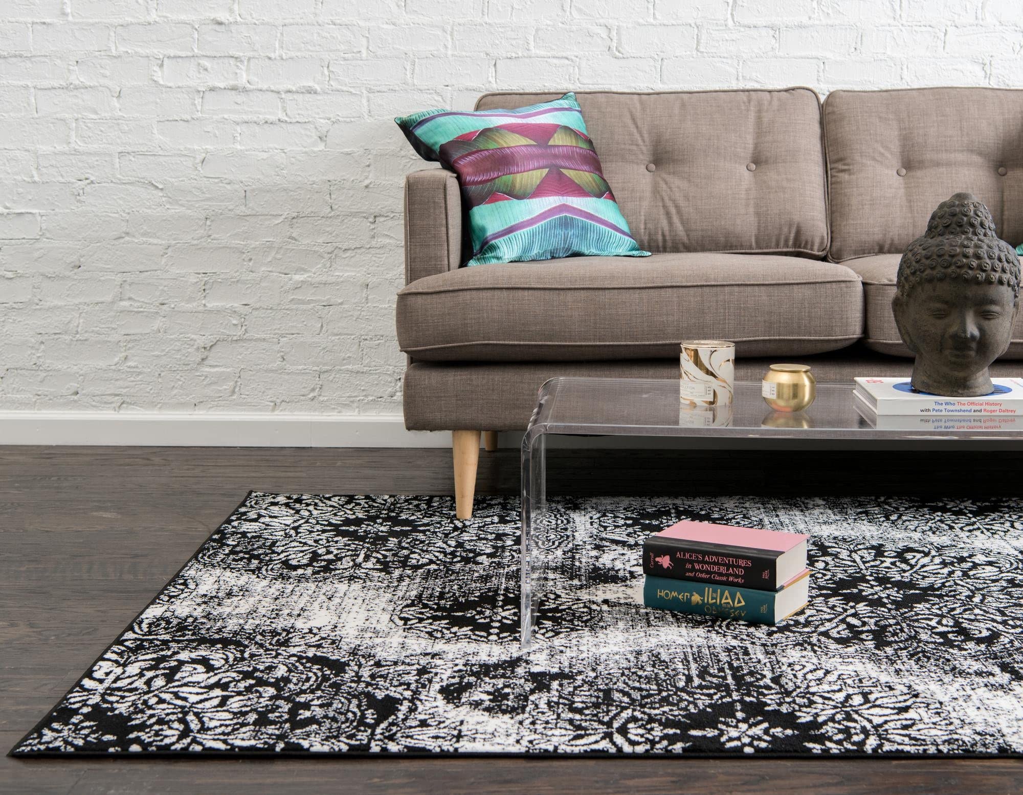 Premium Monte Carlo Collection 6' x 9' Black Area Rug - Soft Medium Pile Living Room Carpet for Home Decor, Bedroom, Dining Room & Open Floor Plans | Durable & Stylish Modern Floor Covering