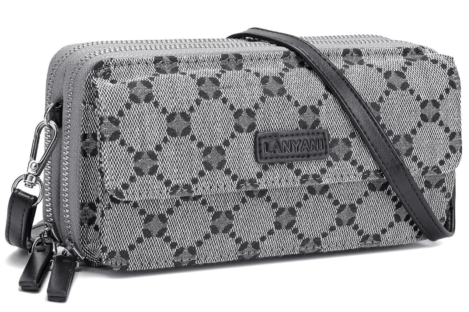 Lanyani RFID Blocking Crossbody Wallet Wristlet Purse for Women - Vegan Leather Phone Holder with Card Slots - Perfect for Travel, Shopping & Everyday Use