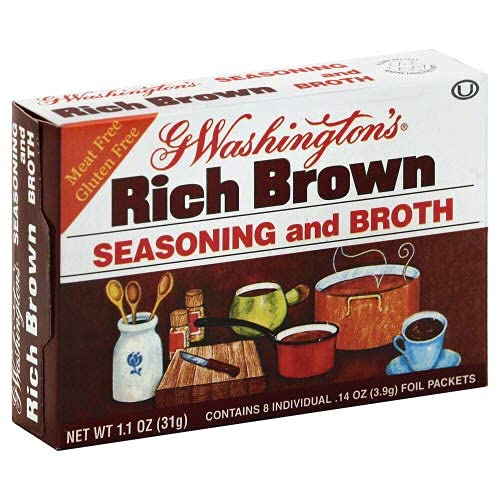George Washington's Gluten-Free Seasoning & Broth Mix - Rich Brown Flavor - 1.10 oz (6-Pack) - Perfect for Soups, Gravies & Homemade Meals