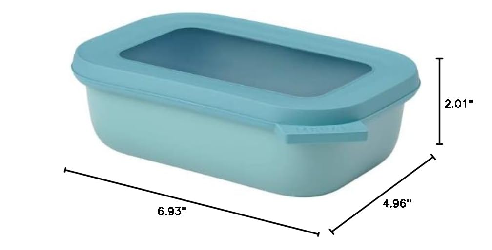 Mepal Cirqula Rectangular 500ml Multi Bowl Set - Nordic Green Food Storage Containers - Stackable, Dishwasher Safe BPA-Free Polypropylene - Perfect for Meal Prep, Leftovers & Lunch Boxes