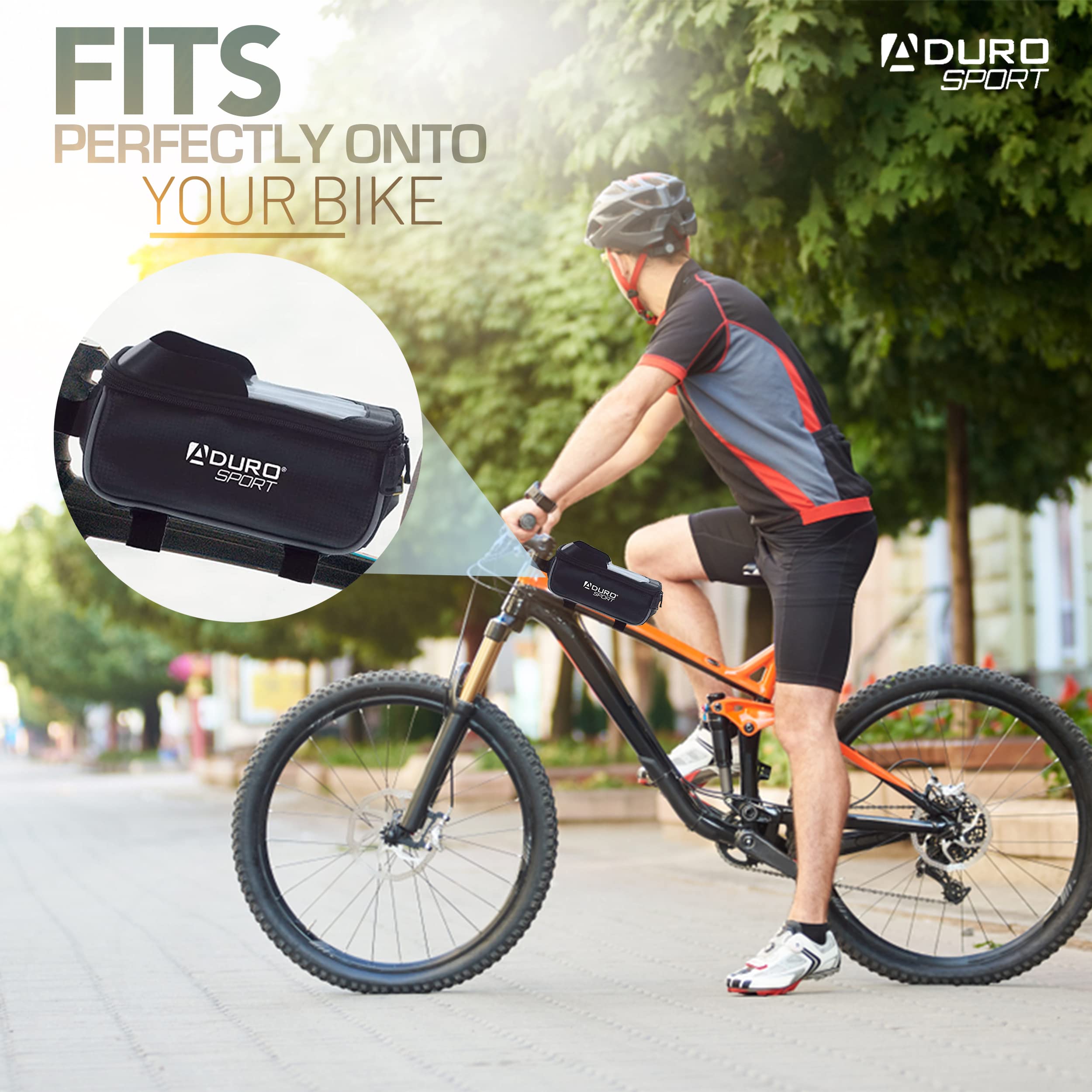 Aduro Sport Waterproof Bike Phone Mount Bag - Top Tube Frame Bicycle Phone Holder for 7