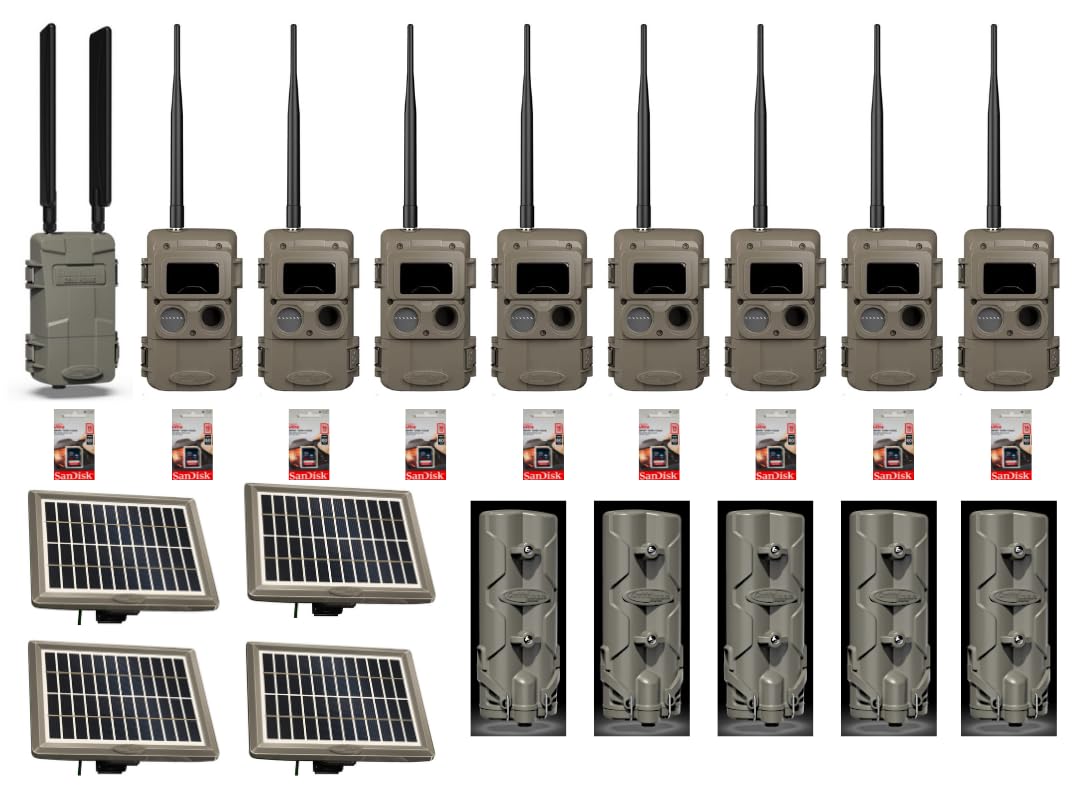 Cuddeback L Series Cellular Trail Camera - Verizon & AT&T Compatible, 8 Long Range IR LEDs, Solar & Battery Powered (Includes 4 PW-3600 Solar Banks & 5 P21-001 Battery Banks), 16GB SD Card - Ideal for Wildlife Monitoring, Hunting & Property Security
