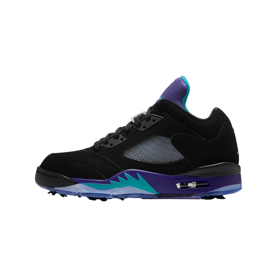 Air Jordan 5 Retro Golf Shoes - Black Ice Emerald Colorway - Men's Basketball Sneakers for Golf & Casual Wear - Perfect for Golf Courses & Street Style Fashion
