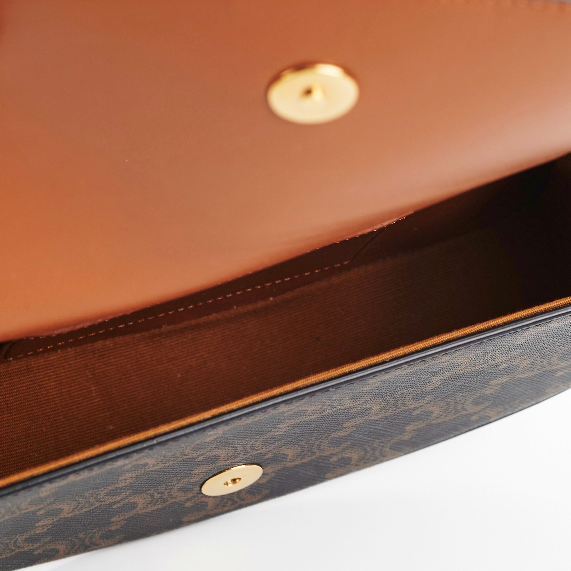 Celine Triomphe Calfskin Tan Crossbody Clutch Bag with Strap - Elegant Evening Purse for Women, Perfect for Parties, Weddings & Date Nights