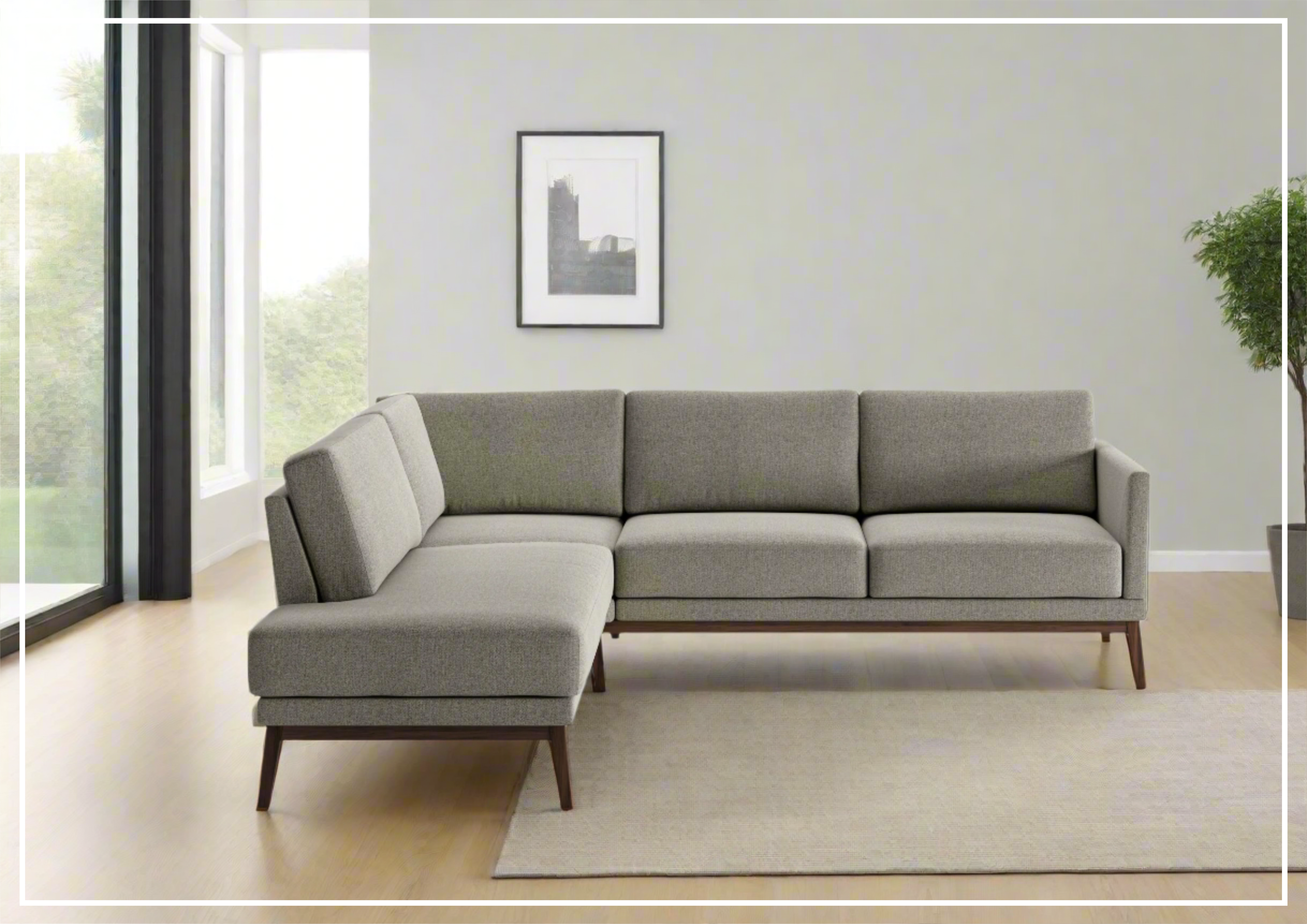 Luonto Viola Fabric Sectional Sofa - Modern Modular Living Room Couch with Reversible Chaise, Comfortable L-Shaped Sofa for Small Spaces, Home Theater & Family Gatherings