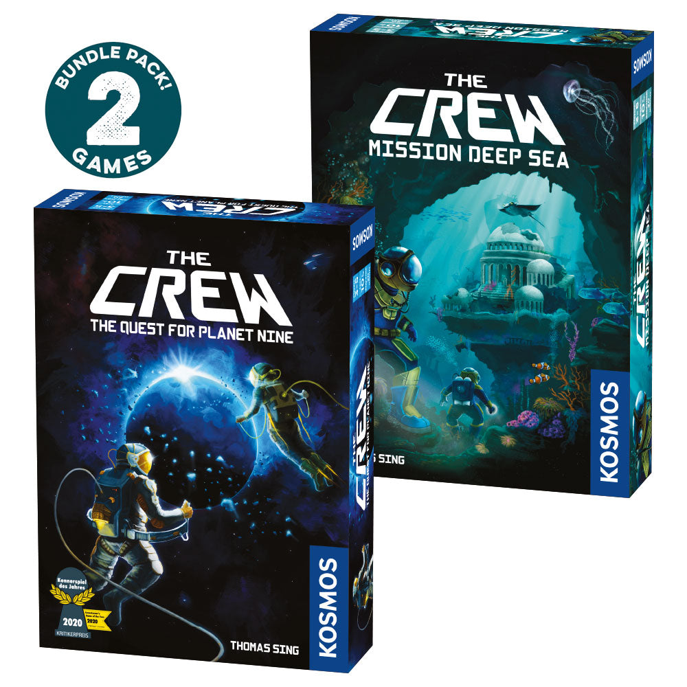 The Crew 2 Pack Bundle - The Crew: The Quest For Planet Nine & The Crew: Mission Deep Sea | Cooperative Card Game Set for Family Game Nights and Strategy Lovers