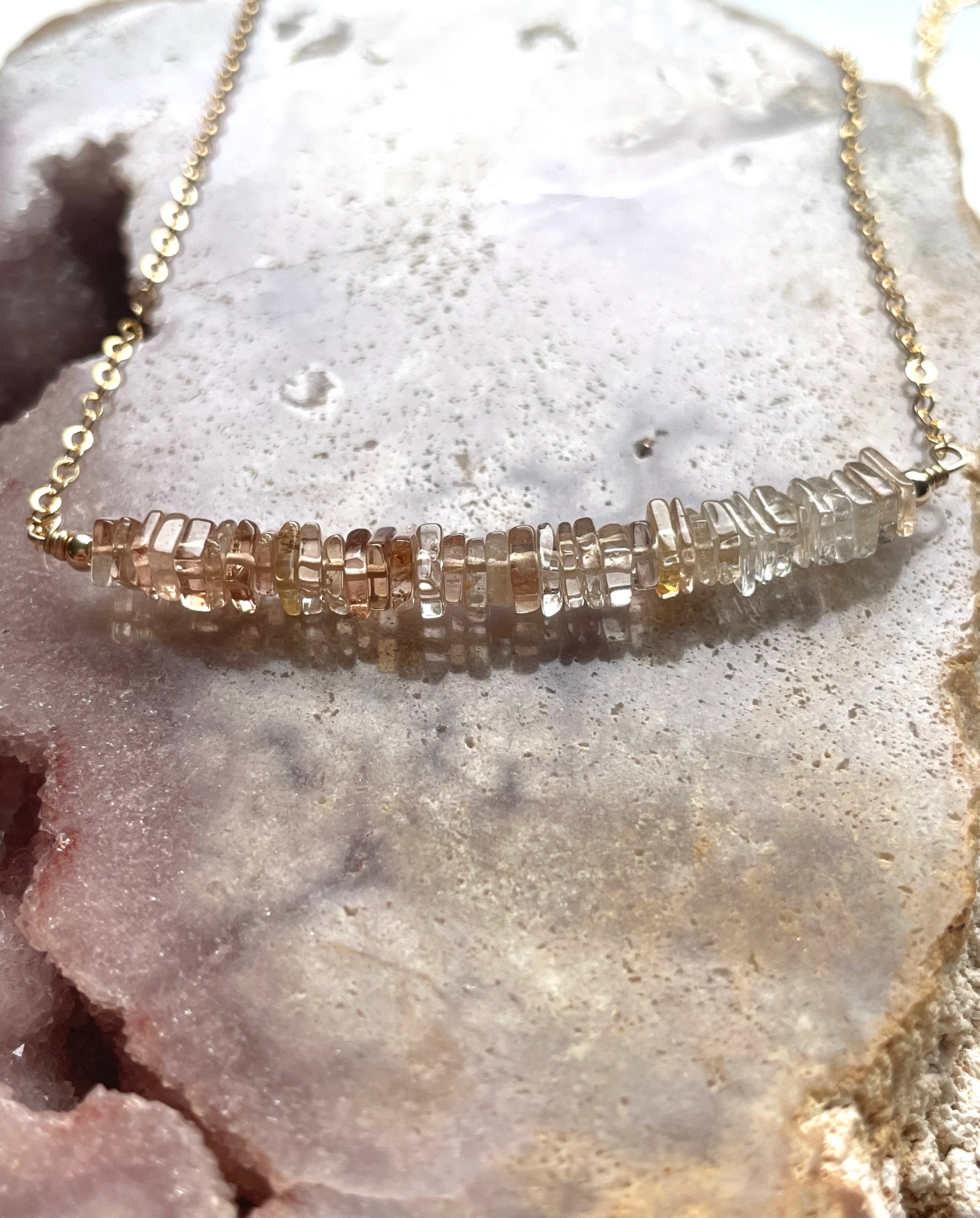 Imperial Topaz Crystal Necklace - Sterling Silver or 14K Gold November Birthstone Jewelry Gift for Women, Birthday Present, Anniversary Gift, Holiday Gift Idea