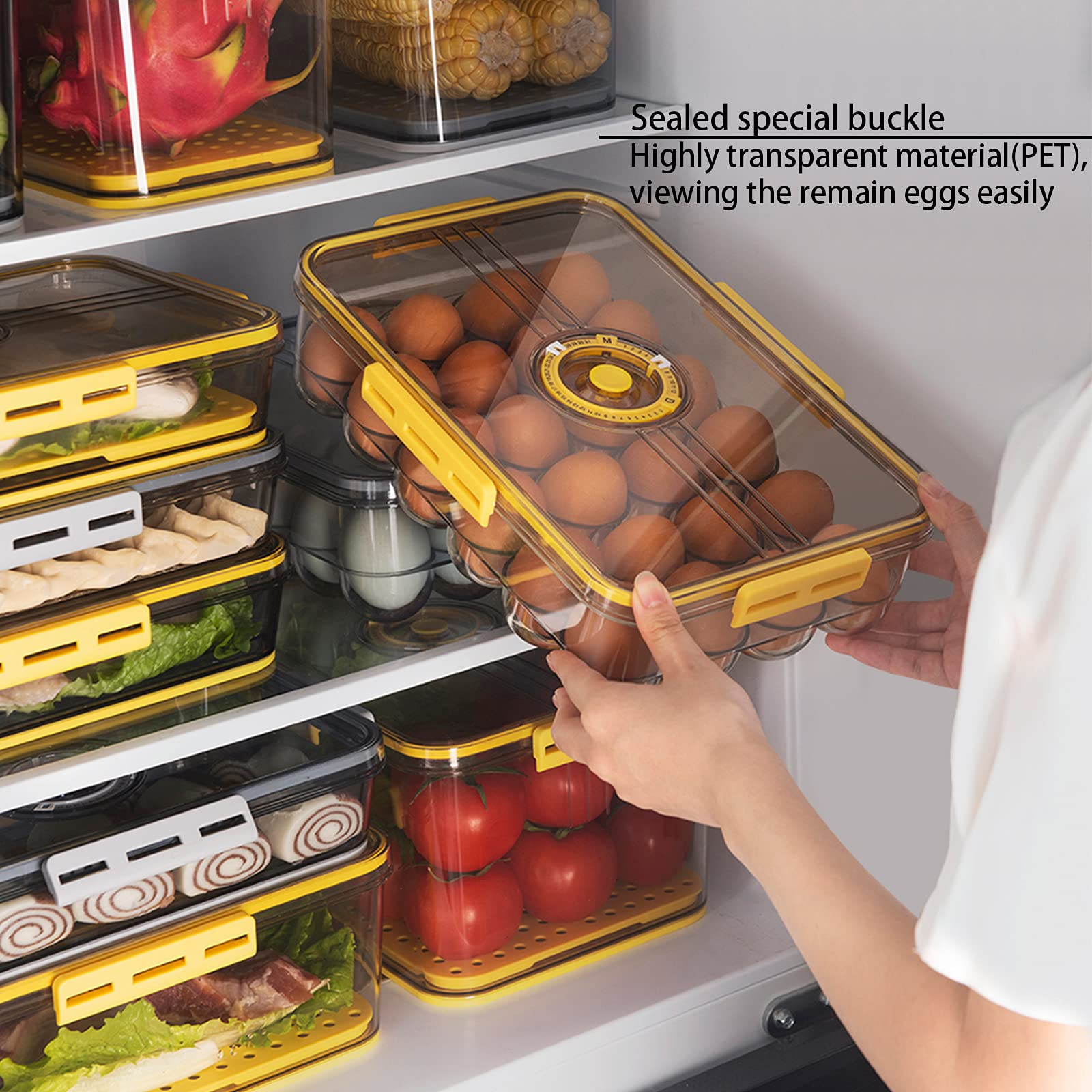 24-Pack White Refrigerator Egg Holder with Lid - Keep Eggs Fresh & Organized - Perfect for Kitchen Storage, Fridge Organization, and Meal Prep