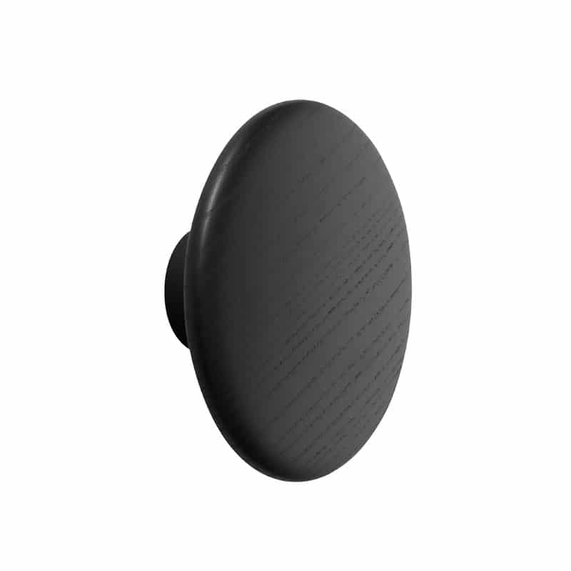 MUUTO The Dots Wall Hook - Modern Scandinavian Door Knob Hanger for Coats, Hats & Bags - Black Minimalist Home Decor for Entryway, Bedroom & Office Organization