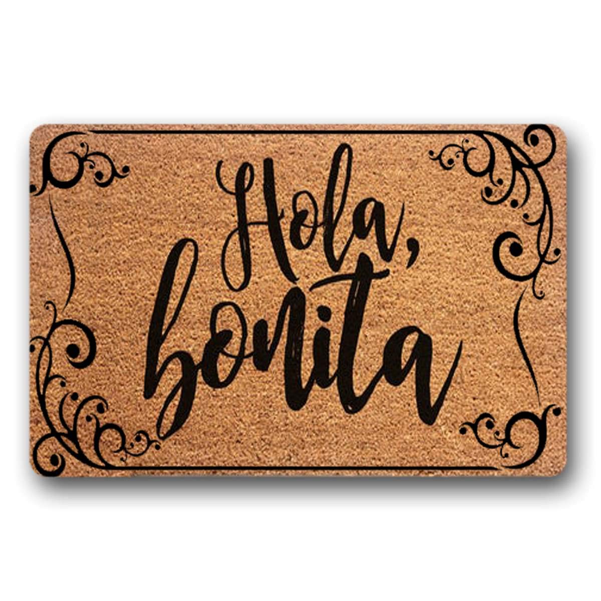 WYFKYMXX Hola Bonita Coir Doormat 18x30 - Outdoor Welcome Mat for Home Decor & Housewarming Gifts
