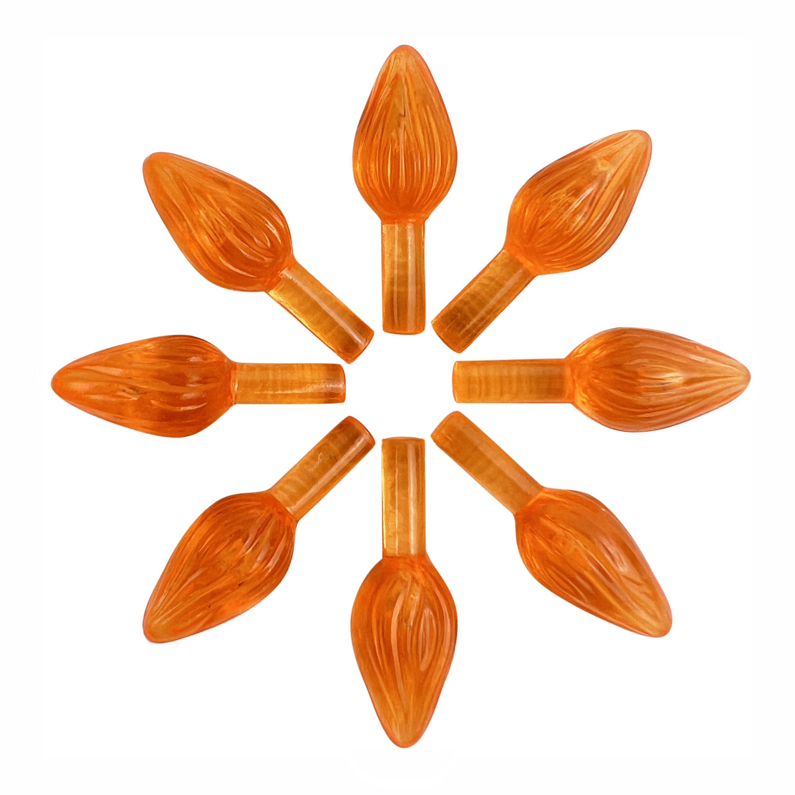 National Artcraft® Small Twist-Style Ceramic Christmas Tree Lights - 100 Orange LED Bulbs for Vintage & Modern Holiday Decor | Perfect for Christmas Trees, Mantels & Tabletop Displays