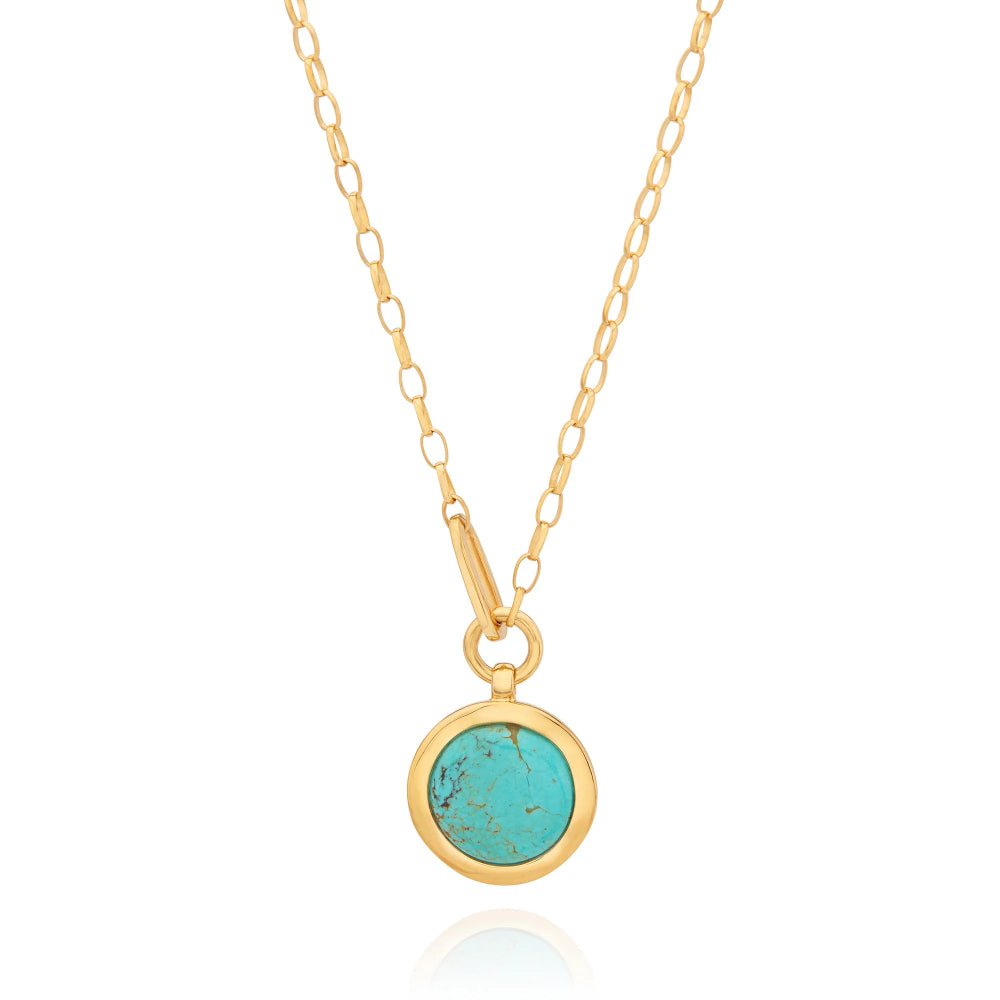 Anna Beck Large Way Turquoise Pendant Necklace - Handcrafted Sterling Silver Jewelry for Women, Boho Chic Statement Necklace for Everyday Wear or Special Occasions