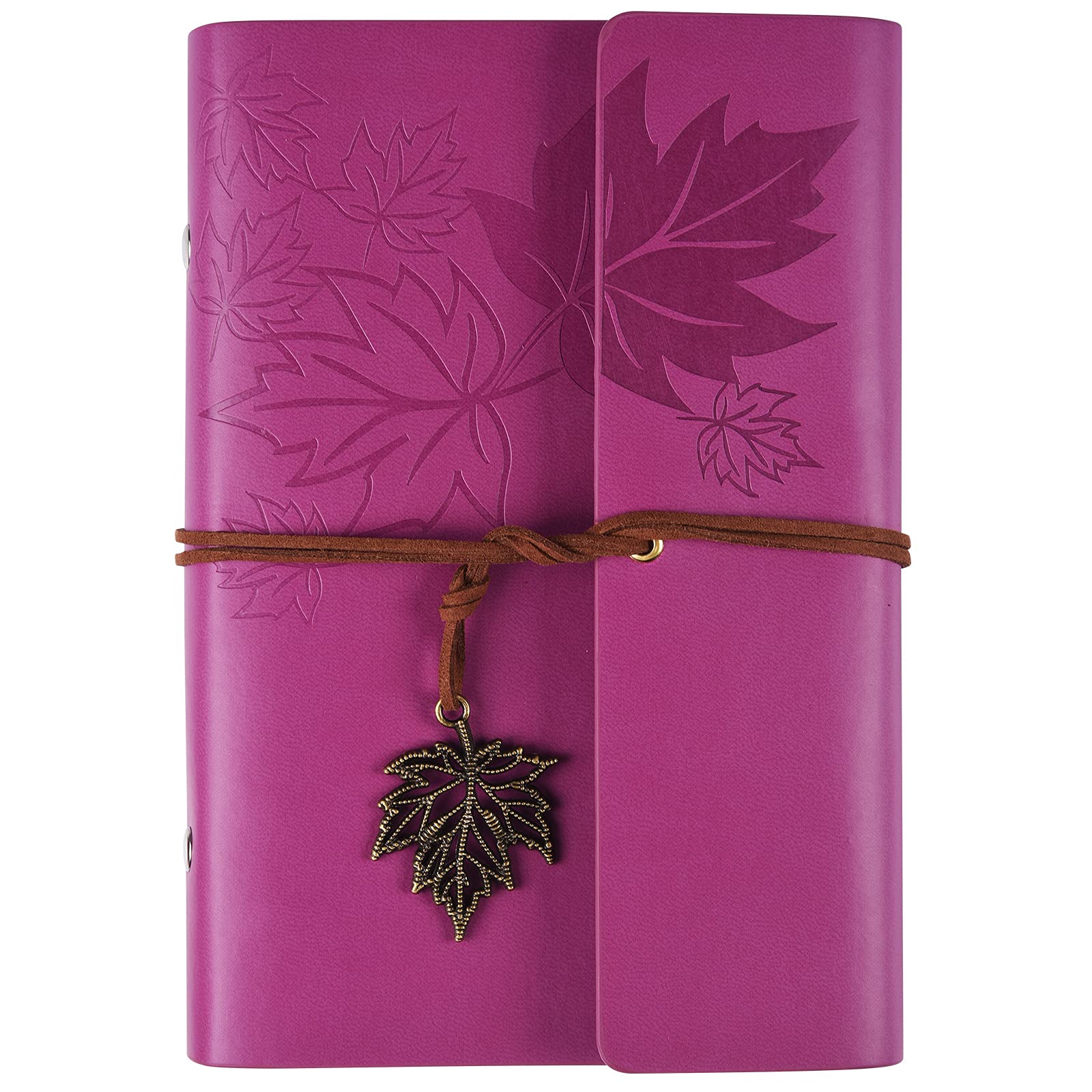 Vintage Leather Journal Notebook - Refillable Blank Sketchbook for Women & Men, Unlined Paper for Drawing, Writing & Scrapbooking | Perfect Travel Diary, Gift Idea & Creative Notebook (Purple) | Ideal for Journaling, Note Taking, Art Projects & Thoughtful Gifts