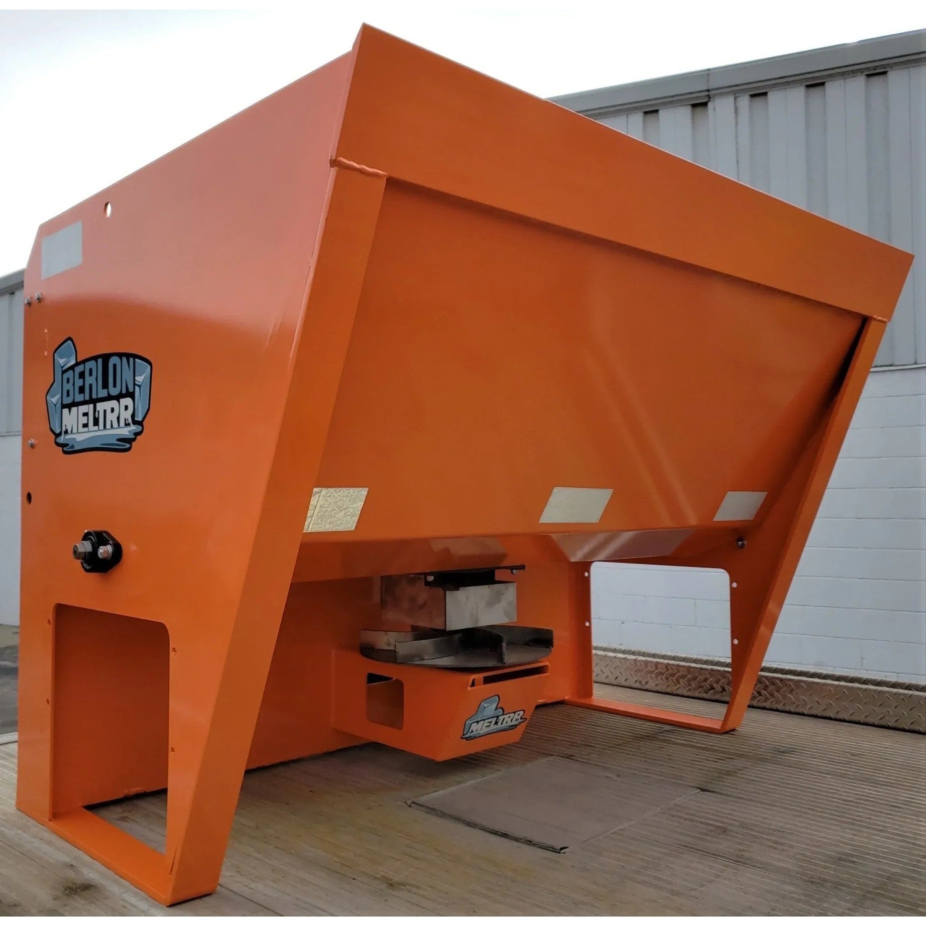 Berlon Meltrr Skid Steer Salt Spreader - Heavy Duty Snow & Ice Melter Spreader for Winter Driveway, Parking Lot & Road Maintenance