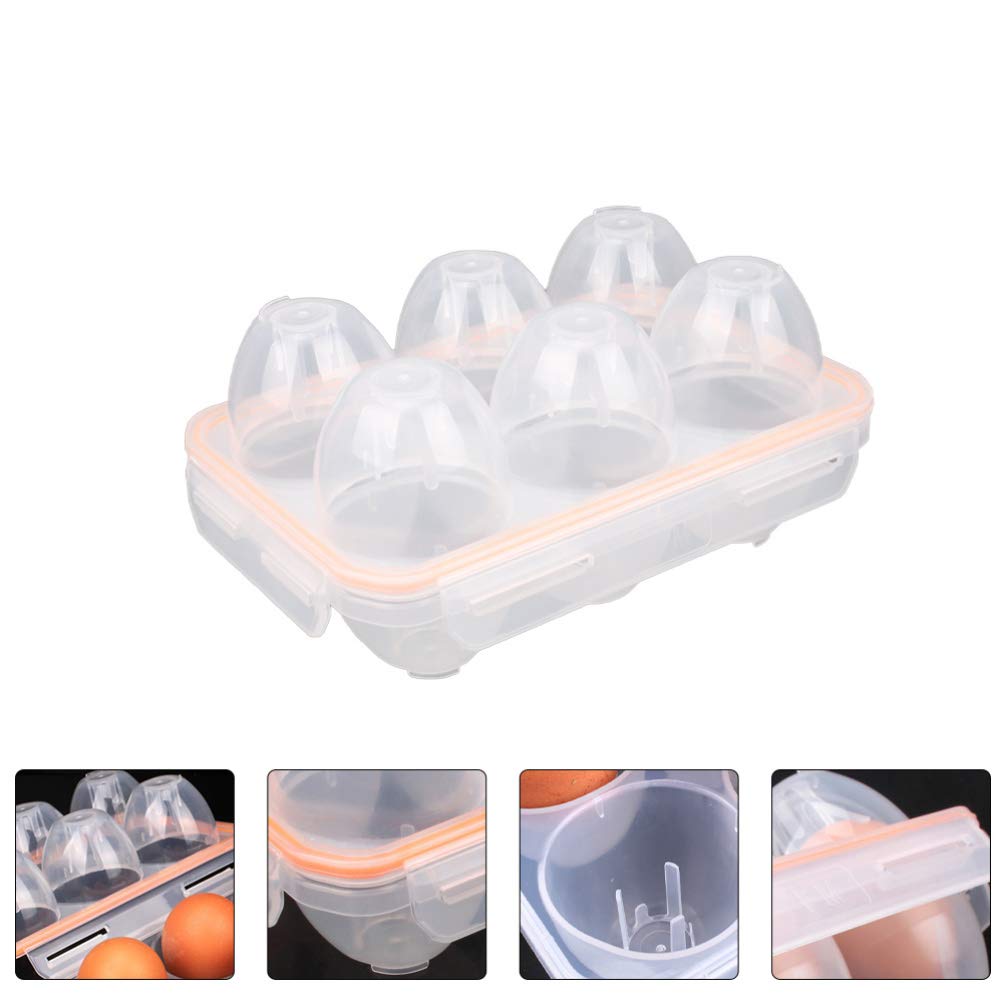 SOLUSTRE 1-Pack Portable Egg Storage Container - Plastic Egg Protector Box for Hard Boiled Eggs, Deviled Eggs & Raw Eggs - Perfect for Camping, Hiking, Picnics & Fridge Organization - Durable Egg Keeper & Holder with Secure Lid to Prevent Cracking