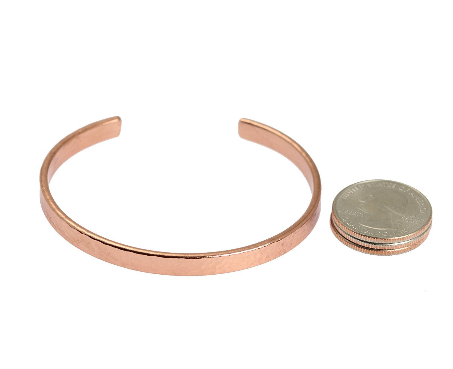 Men's Hammered Copper Cuff Bracelet - 5mm Wide Handmade Bangle for Casual & Formal Wear - Perfect Gift for Him