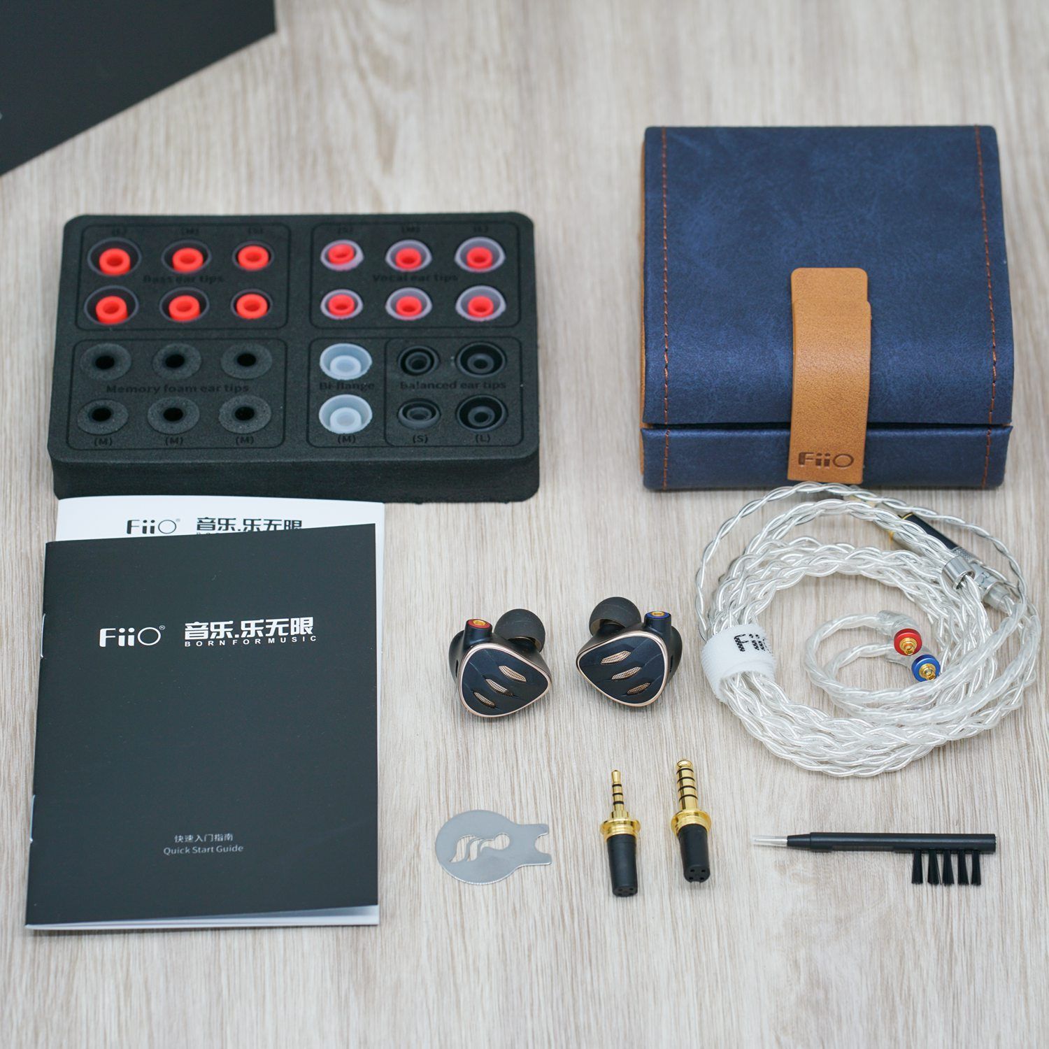 FiiO FH5s Hybrid 4 Driver In-Ear Monitors (IEM) - 2 Dynamic Drivers + 2 Balanced Armatures for Audiophiles | Perfect for Studio Recording, Gaming & Travel
