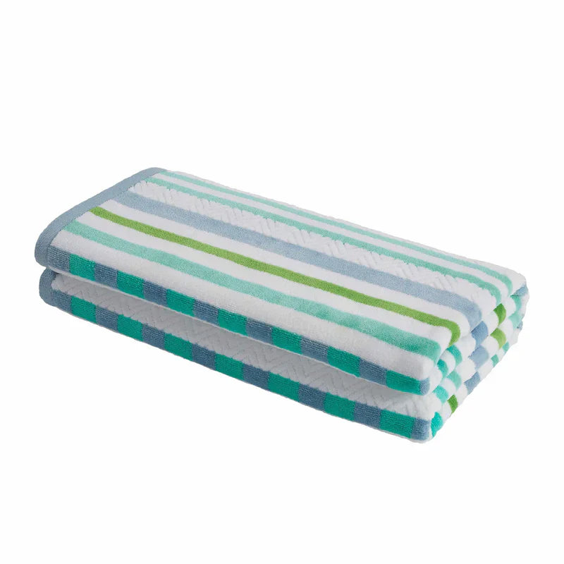 Premium 4-Piece Cotton Oversized Striped Beach Towel Set - Soft, Absorbent & Quick-Drying for Pool, Beach, Yoga & Gym Use