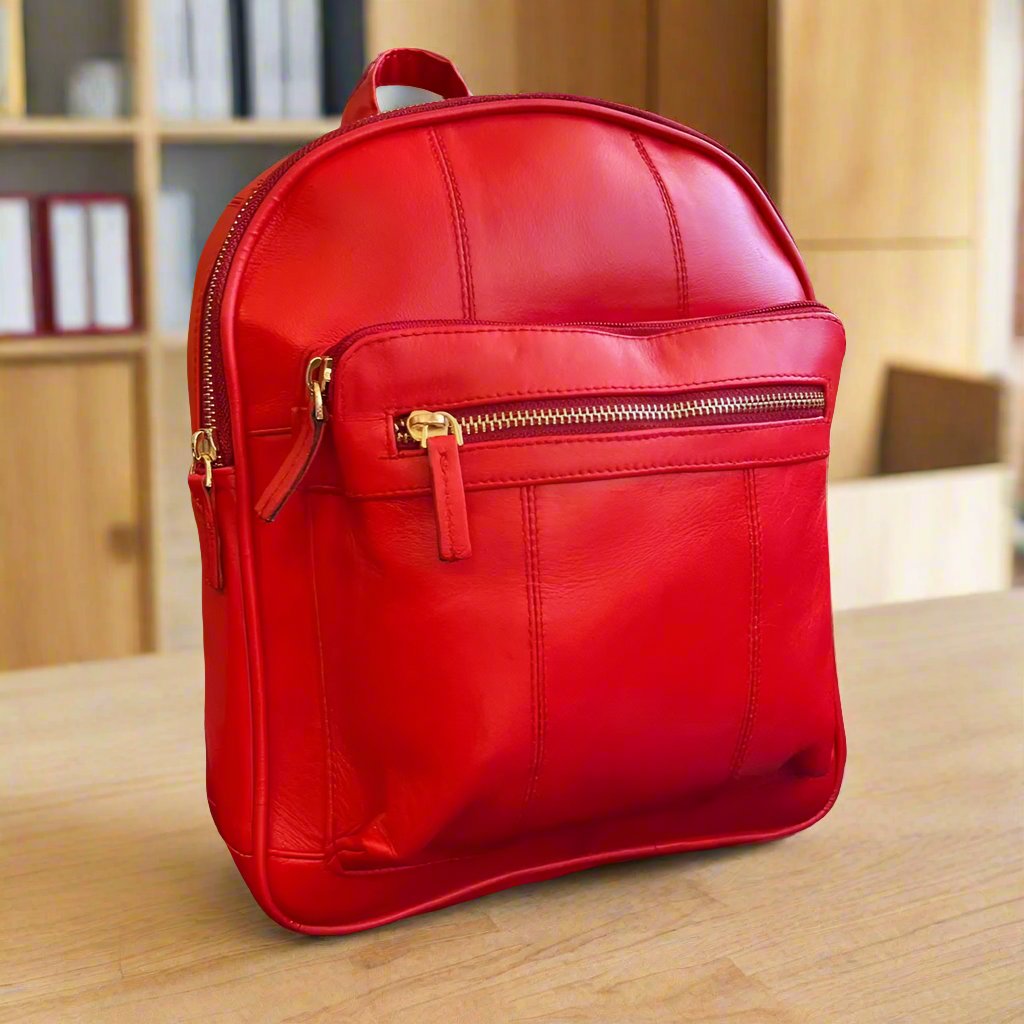 Premium BOL Leather Backpack for Men & Women - Durable Genuine Leather Laptop Backpack with USB Charging Port - Perfect for Work, Travel & College
