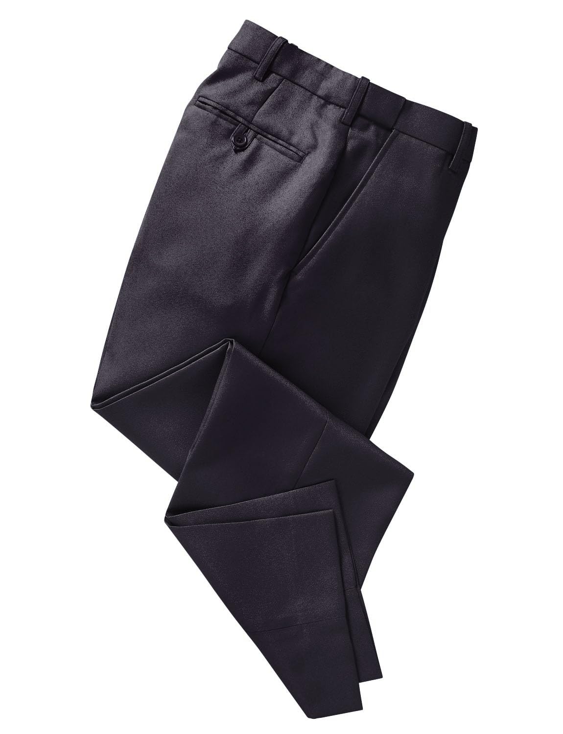 Men's Stretch Waist Dress Pants - Formal Business Slacks with Hidden Elastic Waistband for Office Work & Professional Occasions