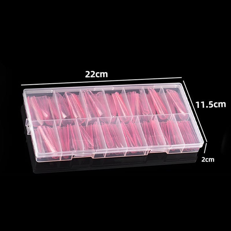 150pcs White Almond Extension Nail Molds #01 - Professional Acrylic Nail Tips for Salon & DIY Manicure at Home
