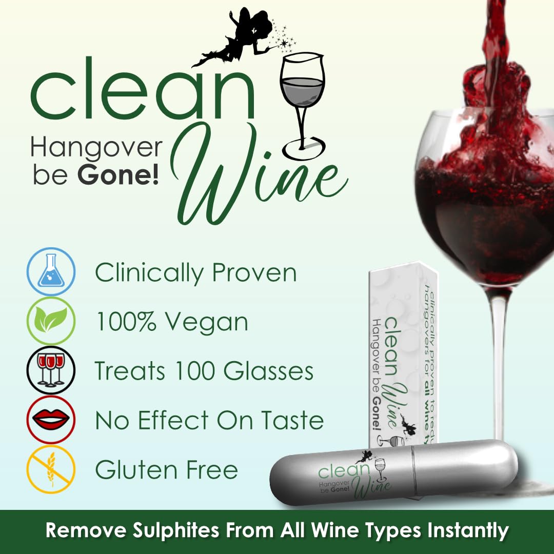 Organic Wine Sulfite Remover Spray | Clinically Proven Hangover Prevention | Wine Accessory Gift Set for Wine Lovers | Perfect for Parties, Gifts & Healthy Drinking