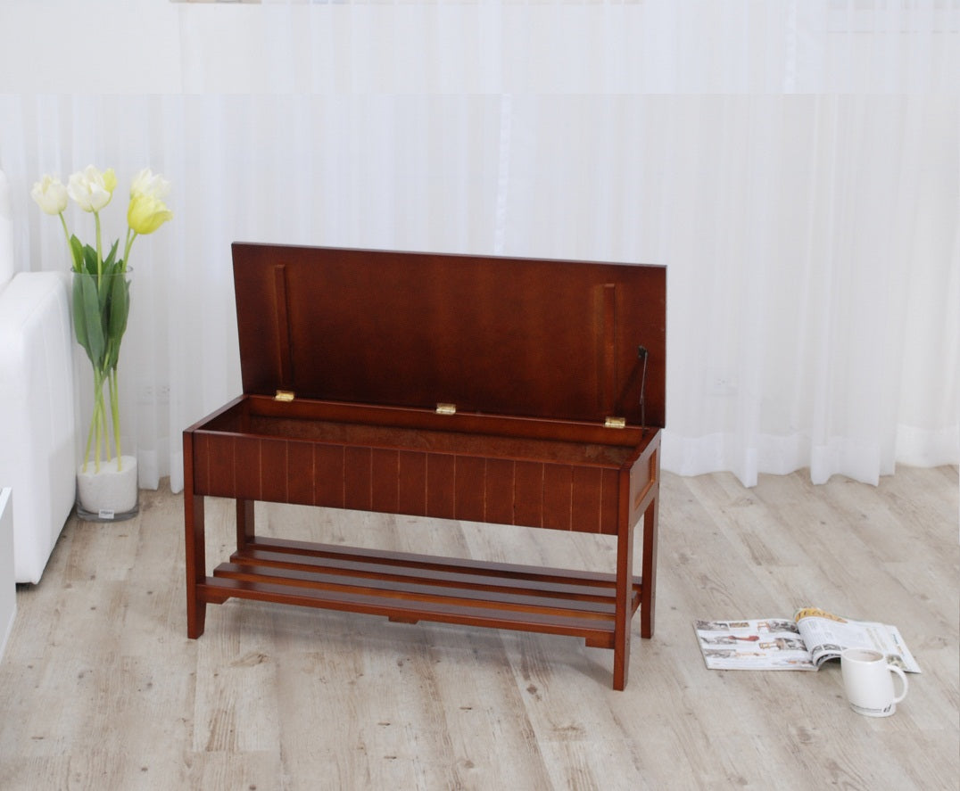 Roundhill Solid Wood Shoe Bench with Storage - Sturdy Entryway Organizer for Shoes, Boots & Accessories - Perfect for Hallway, Mudroom & Closet Organization