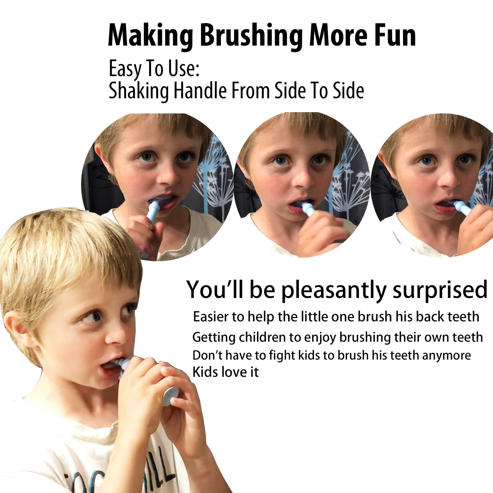 Kids U-Shaped Toothbrush - Soft Silicone Heads 3-Pack for Ages 6-12 | Easy Whole Mouth Cleaning at Home & Travel