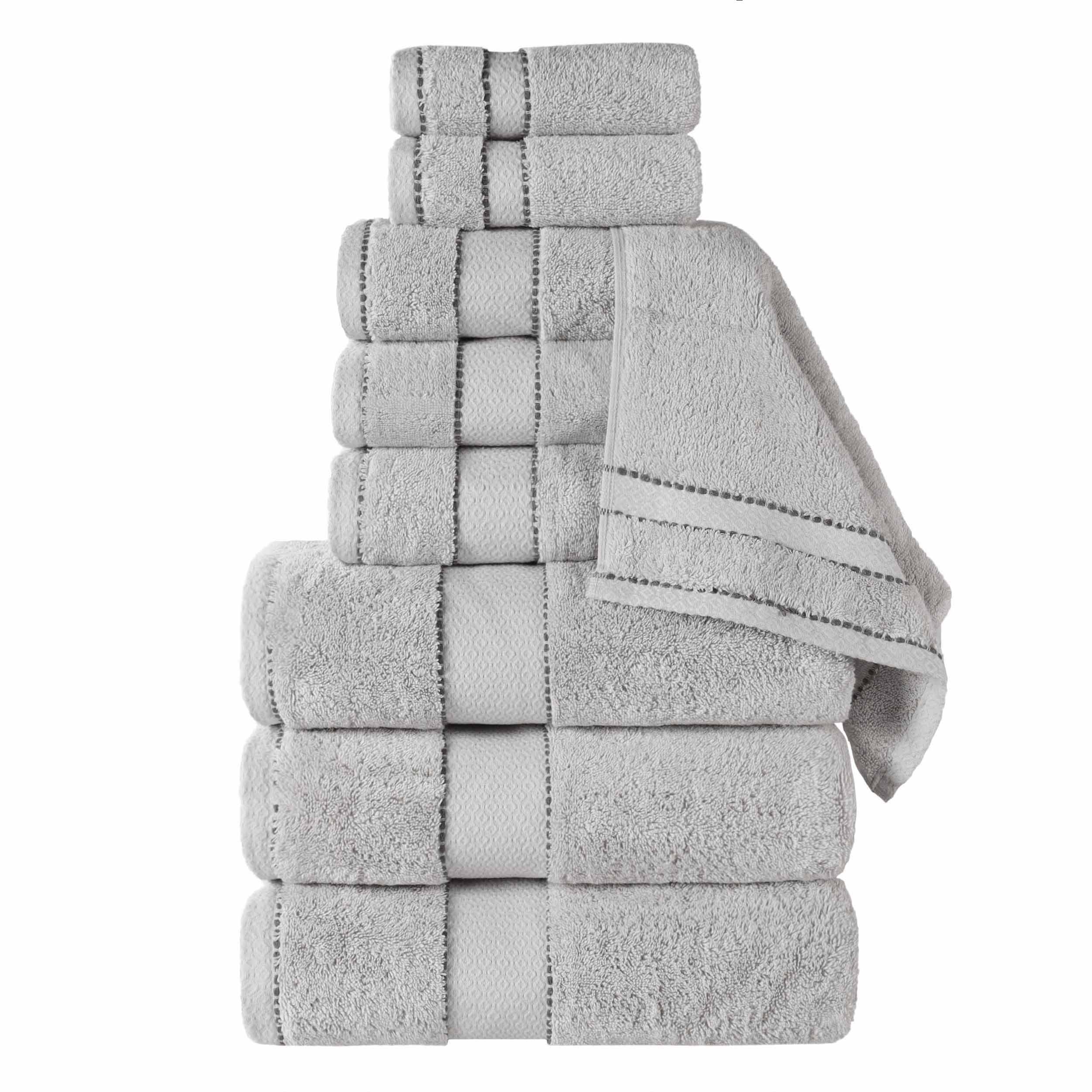 Premium 9-Piece Giza Cotton Towel Set - Ultra Absorbent, Soft & Luxurious Egyptian Dobby Weave - Perfect for Bath, Spa & Guest Bathrooms