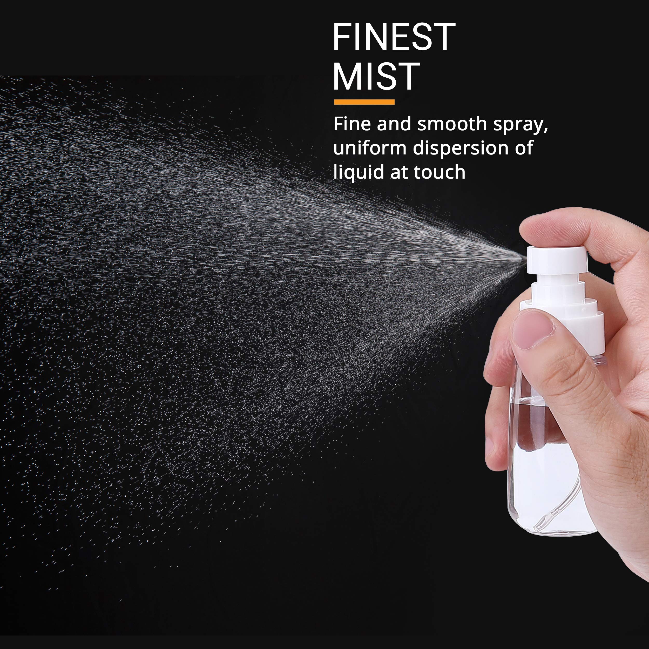 Relanor 2-Pack Small Travel Spray Bottles 2oz/60ml - PETG Leak-Proof Mist Sprayer for Toner, Face & Hair - Clear Portable Cosmetic Containers | Perfect for Skincare, Haircare & Travel Essentials
