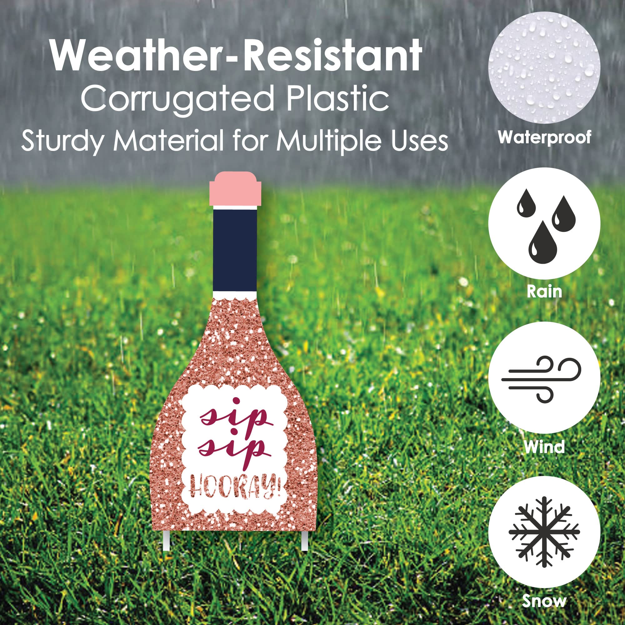 Big Dot of Happiness But First, Wine Tasting Party Yard Decorations - 10 Piece Set for Outdoor Garden, Backyard, and Patio Wine Events