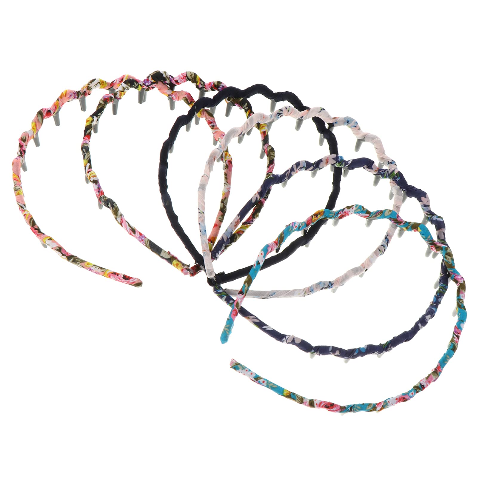 6pcs Shark Tooth Hair Comb Headband - Wrapped Cloth Hair Hoop Headwear for Women | Perfect for Beach, Wedding & Everyday Styling