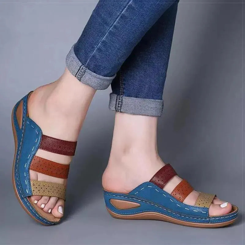 Women's Comfortable Slip On Summer Wedge Sandals - Breathable Casual Shoes for Beach, Vacation & Outdoor Walking