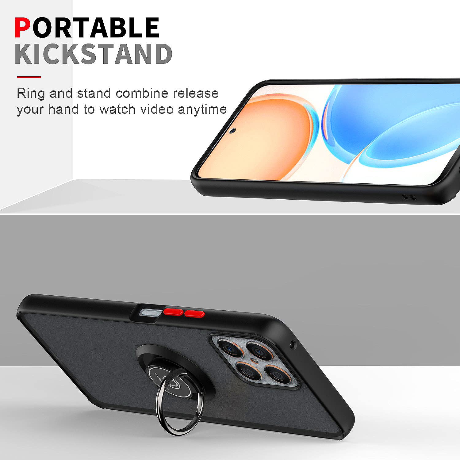 **Joie & Joho Heavy Duty Shockproof Protective Case for Honor X8 - Built-in 360° Ring Holder & Kickstand, Full Body Protection, Sky Blue - Perfect for Work, Travel, and Everyday Use**