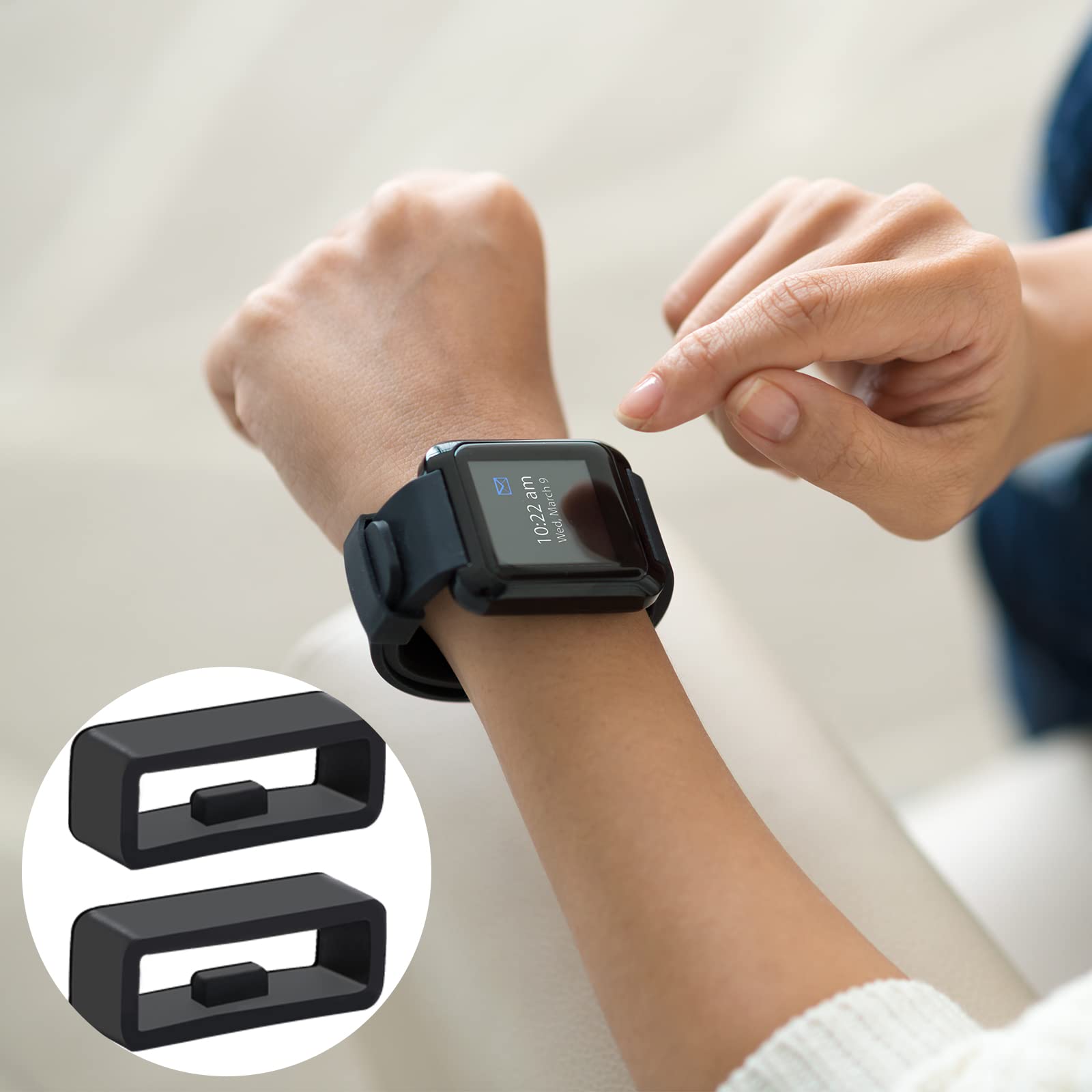 6 Pcs Silicone Watch Band Loops - Sport Watch Strap Holder for Smartwatches - Secure & Durable for Running & Workouts