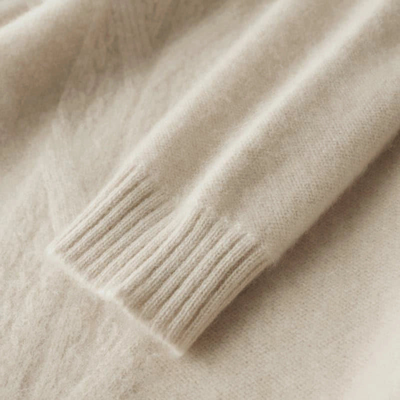Luxury Mock Neck Cashmere Sweater for Women - Soft & Warm Winter Knit Pullover - Perfect for Office, Date Night & Holiday Outfits