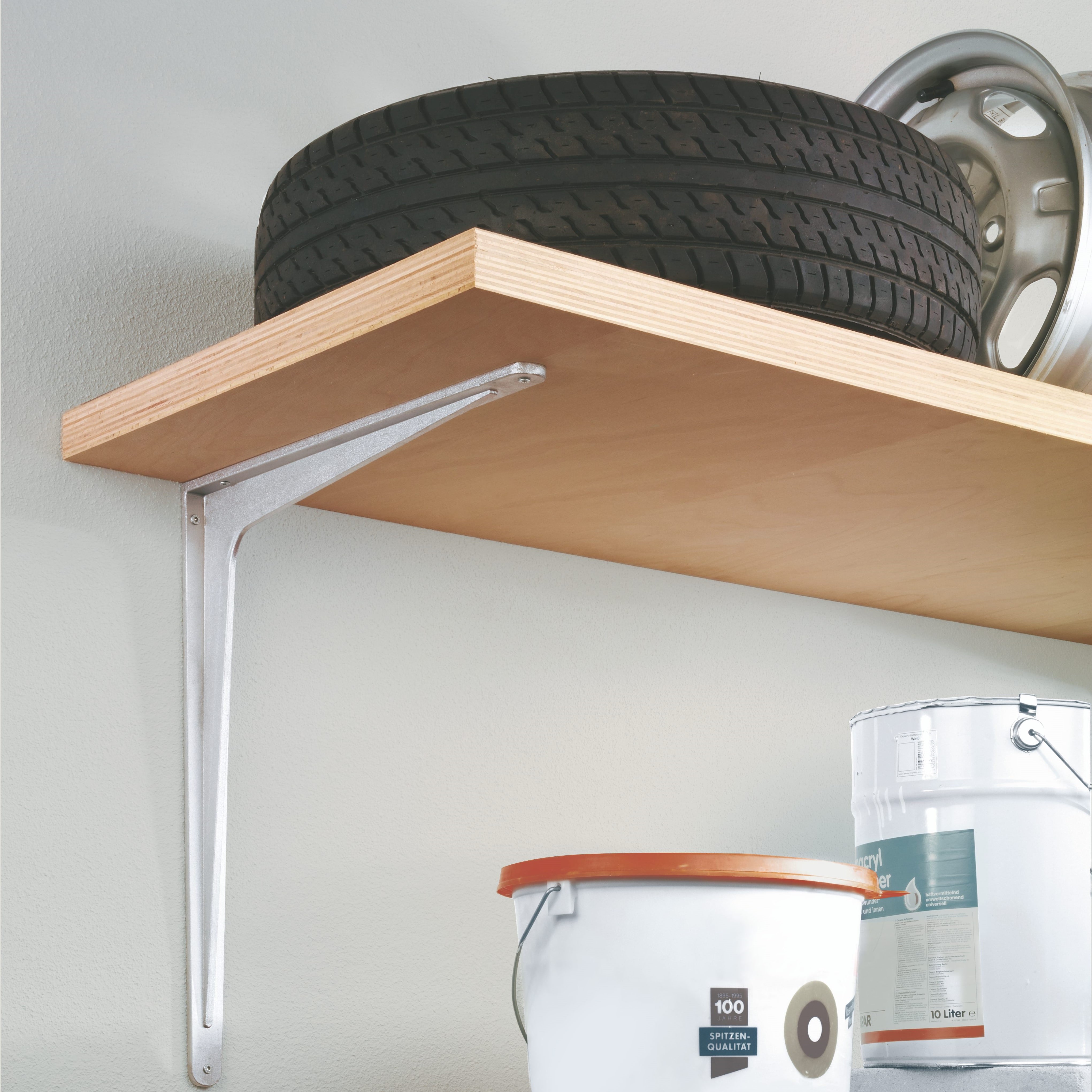 Heavy Duty HERAKLES Shelf Bracket - 6 Inch Steel L Brackets for Floating Shelves, Wall Mounted Shelving (Set of 4) - Perfect for Home Storage, Garage Organization & DIY Bookshelf Projects