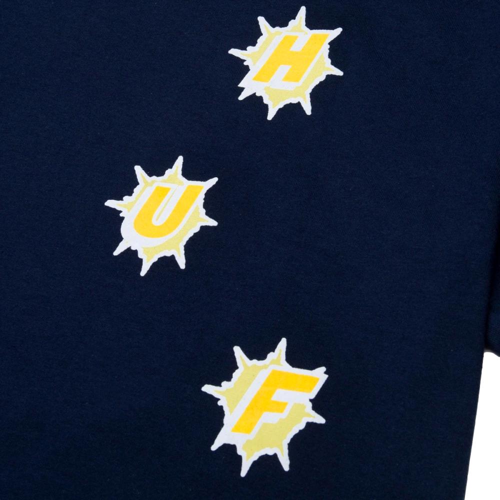 HUF Infinity Jewel Short Sleeve T-Shirt for Men - Navy Blue Cotton Crewneck Tee - Casual Streetwear for Everyday Wear & Urban Fashion