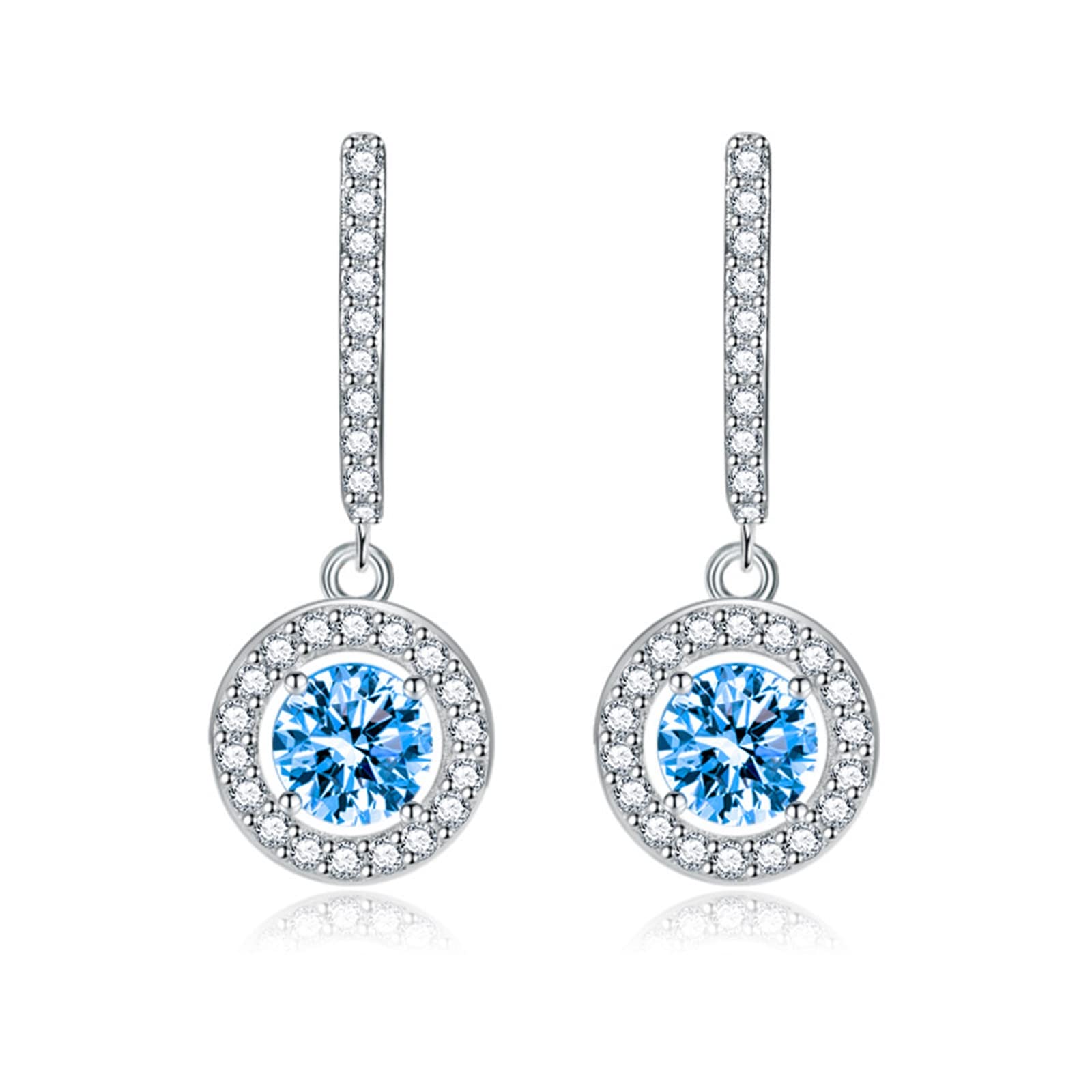 Elegant Drop Earrings for Women - 4 Prong Double Round Statement Jewelry | Perfect for Parties, Weddings & Special Occasions | Fashionable Gift Idea