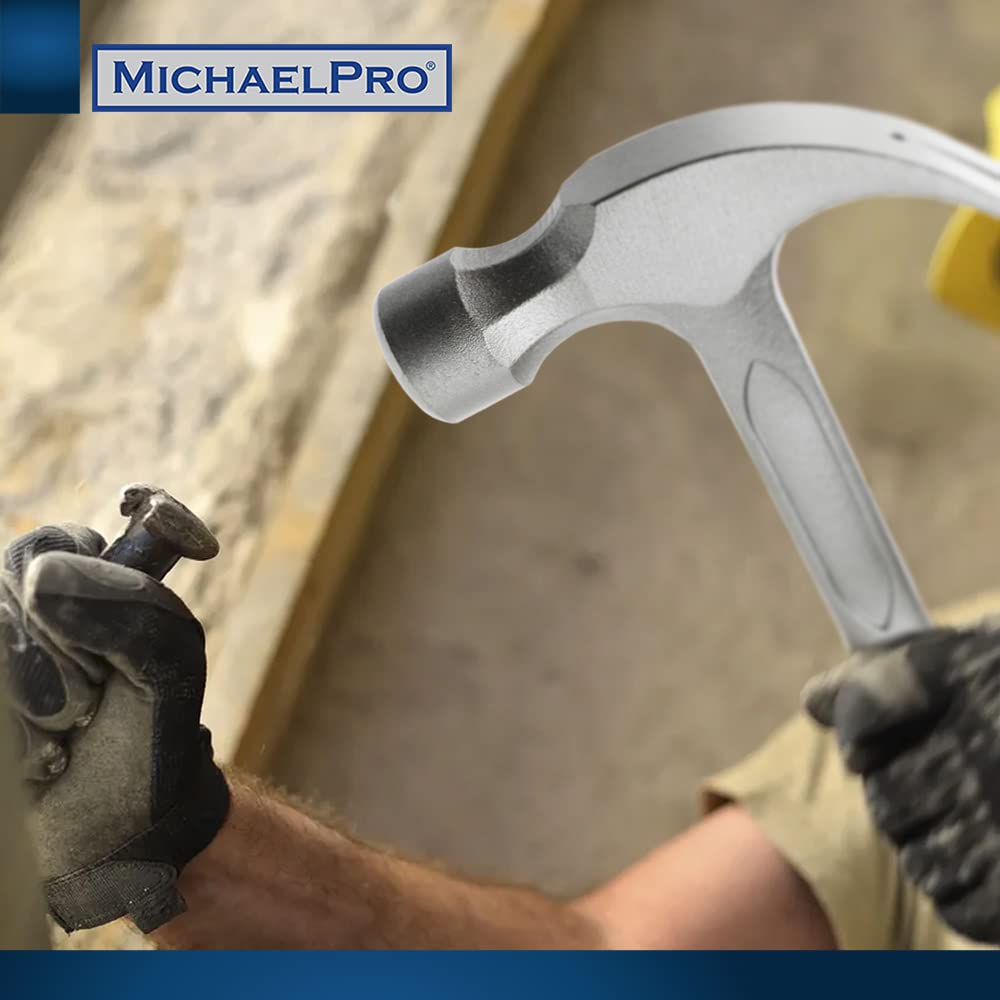MichaelPro 20oz Solid Steel Rip Claw Hammer - Heavy Duty One Piece Construction with Curved Claw (MP004006) - Perfect for Construction, Woodworking & DIY Home Projects