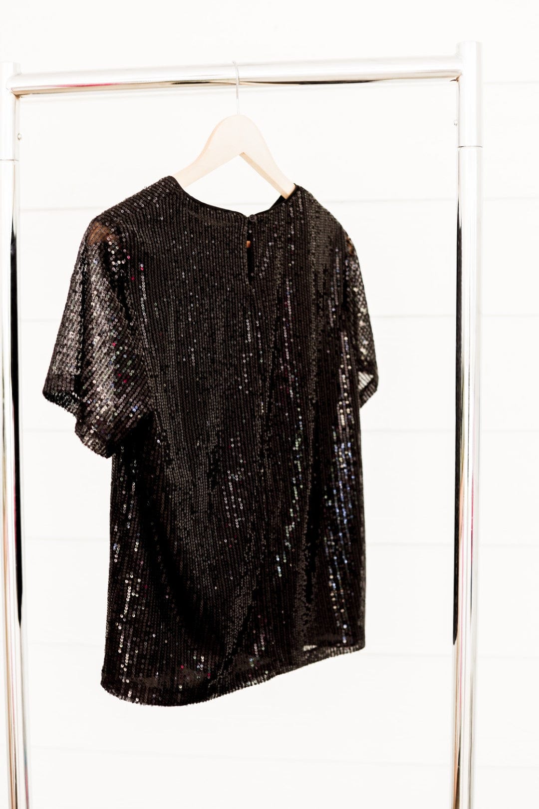 Sparkly Black Sequin Cap Sleeve Top for Women - Party Wear, Club Outfit, Evening Blouse for Special Occasions