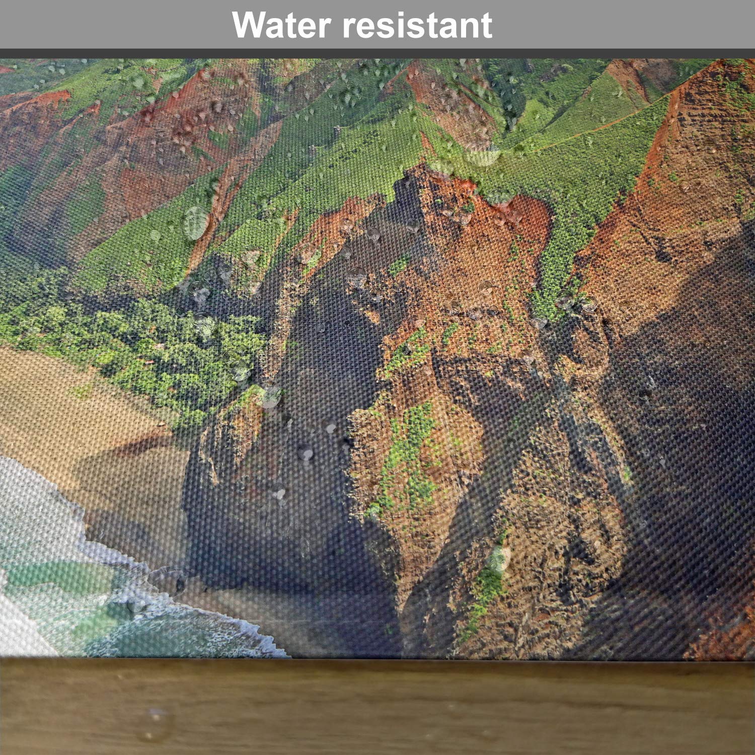 Ambesonne Hawaiian Place Mats Set of 4 - Na Pali Coast Kauai Hawaii Seascape Design, Washable Fabric Table Mats for Dining Room & Kitchen Decor (Green, Redwood, Blue) - Perfect for Tropical Themed Parties, Beach House Dining, and Vacation Home Decor